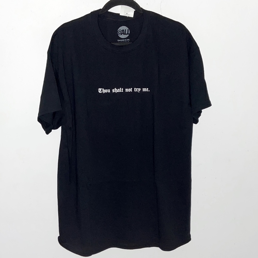 Thou Shalt Not Try Me ♠️ Graphic Print Tee XL Oversized UNI designed in LA​​​​​